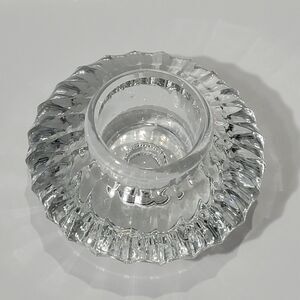 BLOCK Crystal Clear Tealight Candlestick Holder Round Ribbed